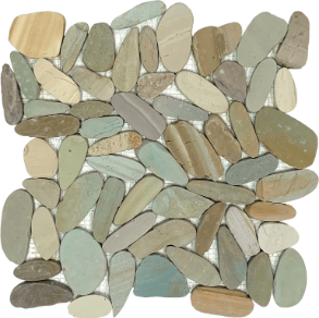 Mix 20en Sliced Matte Pebble Interlocking - stone tile